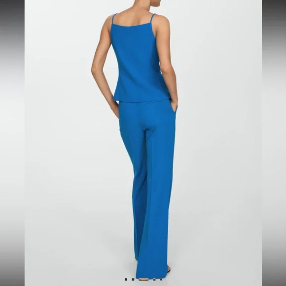 MANGO Halter Neck Gilet Buttons Sleeveless Suit Vest Blazer Royal Blue - Picture 4 of 10